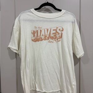 Aerie White and Orange Graphic Tee